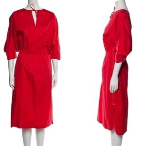 New Jason Wu Red Tie Front Pocketed Dress Sz 4